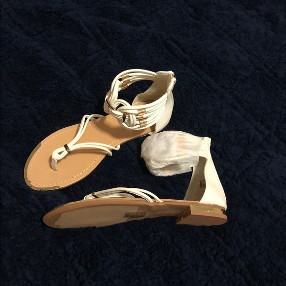 Shoes - White Sandals - Never Worn